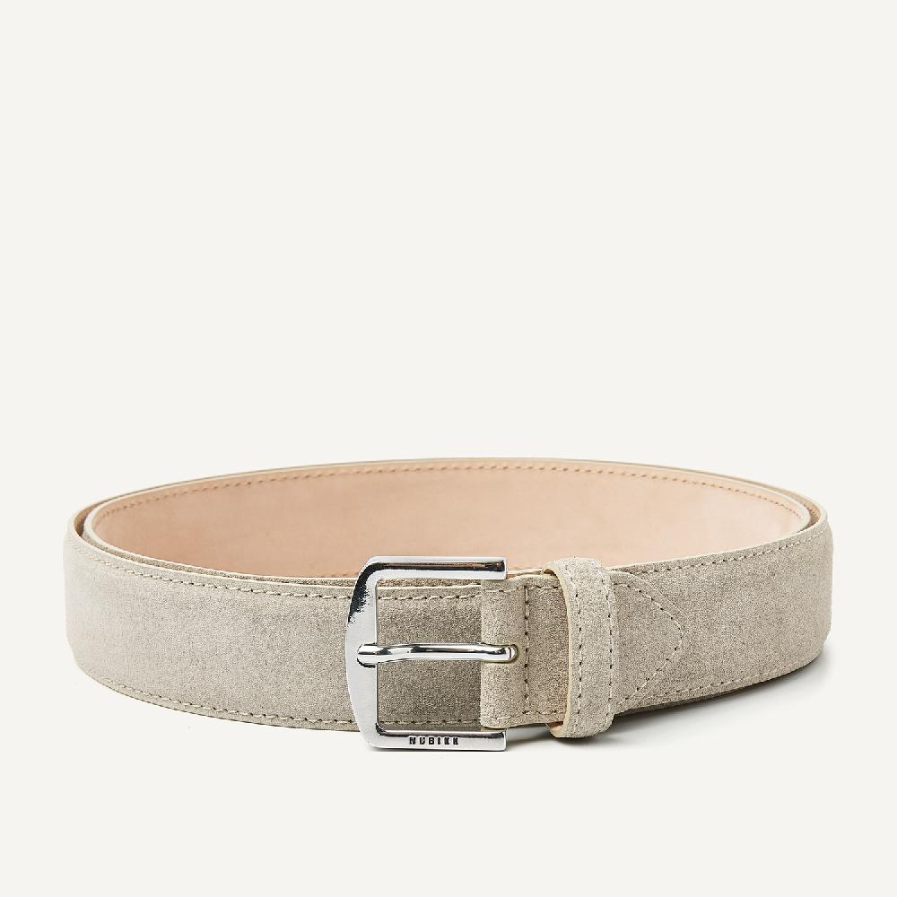 nubikk James Belt Beige Suède Riem voor Heren