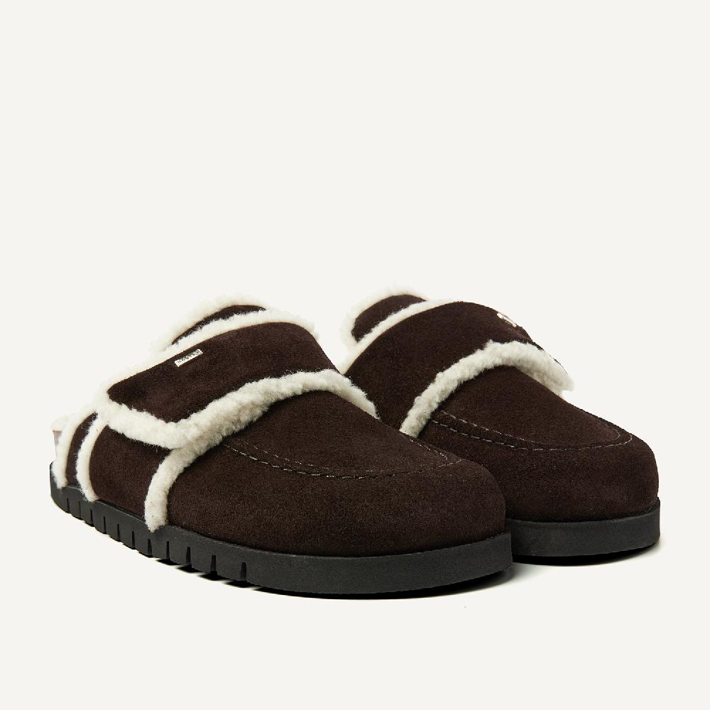 Nubikk Teddy Fur Donkerbruine Slippers Voor Dames