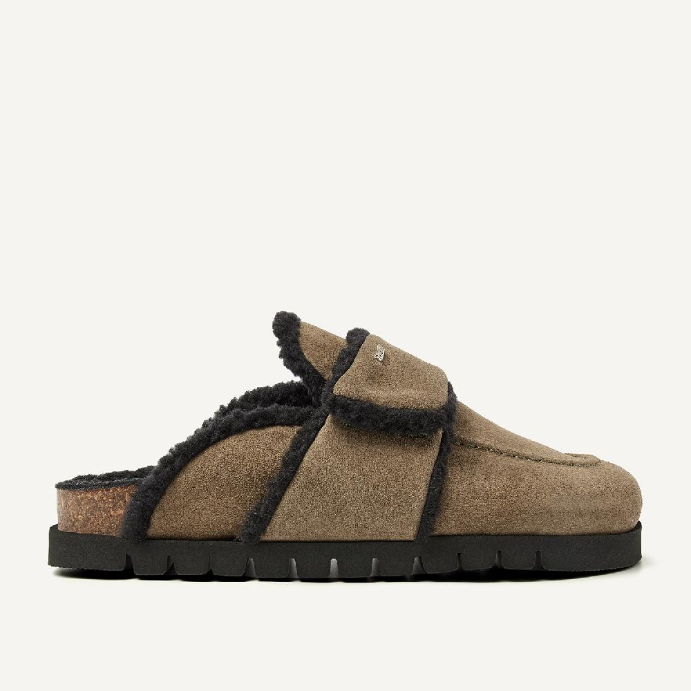 nubikk Teddy Fur Donkergroene Slippers voor Dames