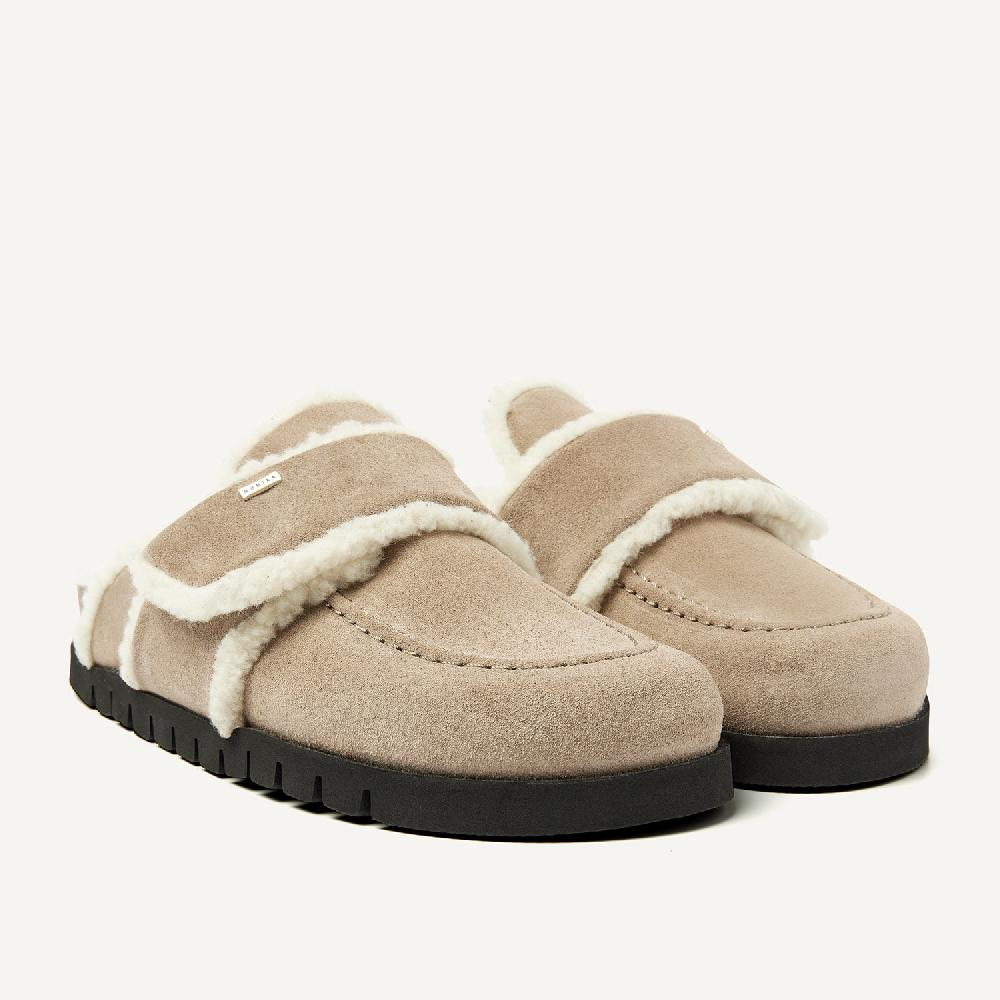 Nubikk Teddy Fur Taupe Slippers Voor Dames