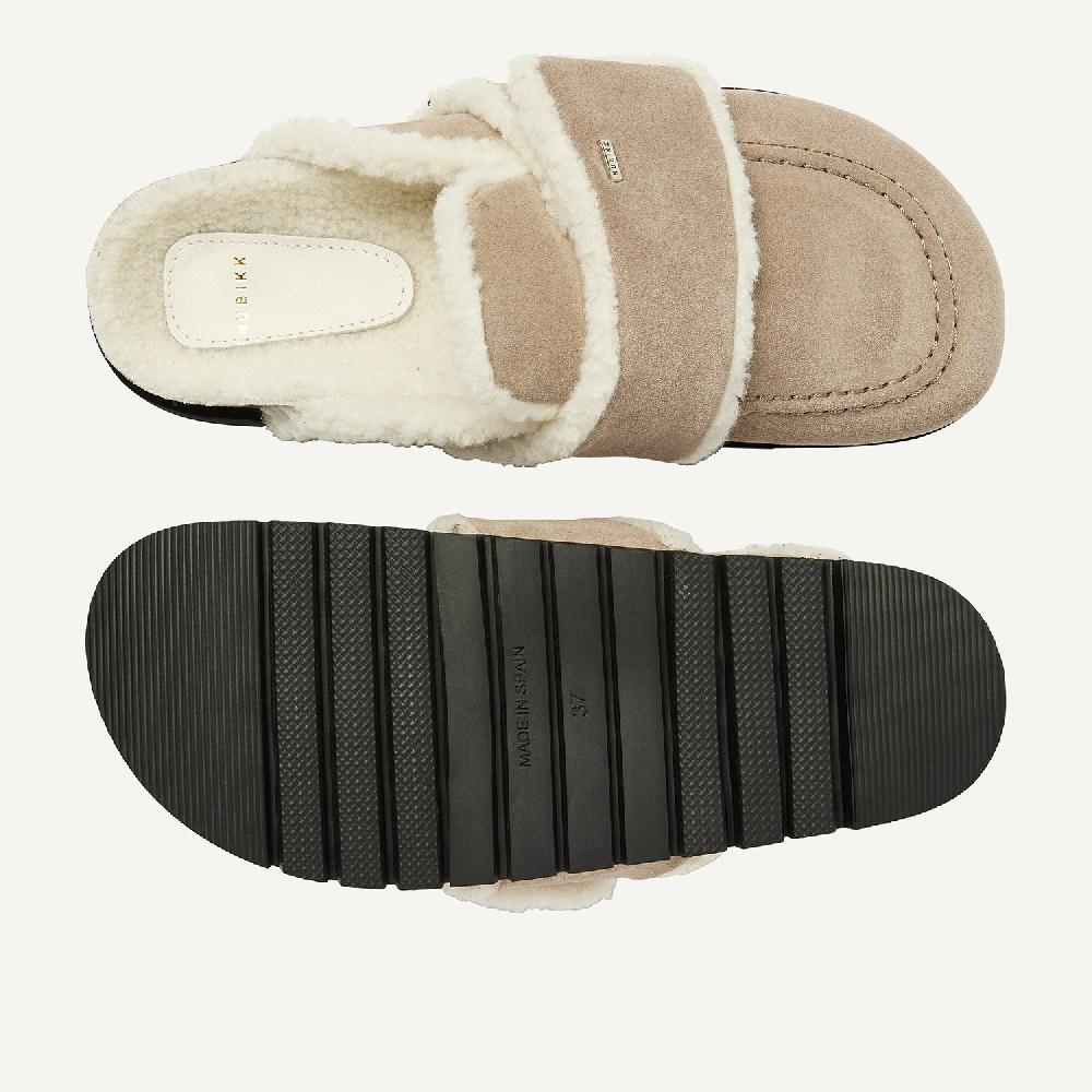 Nubikk Teddy Fur Taupe Slippers Voor Dames