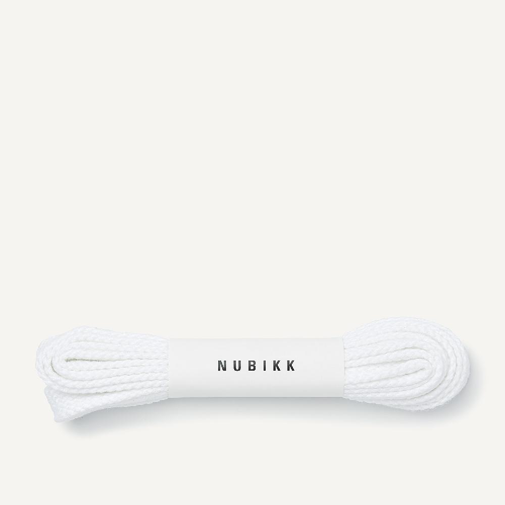 nubikk Witte veters Platte Brede Katoenen veters