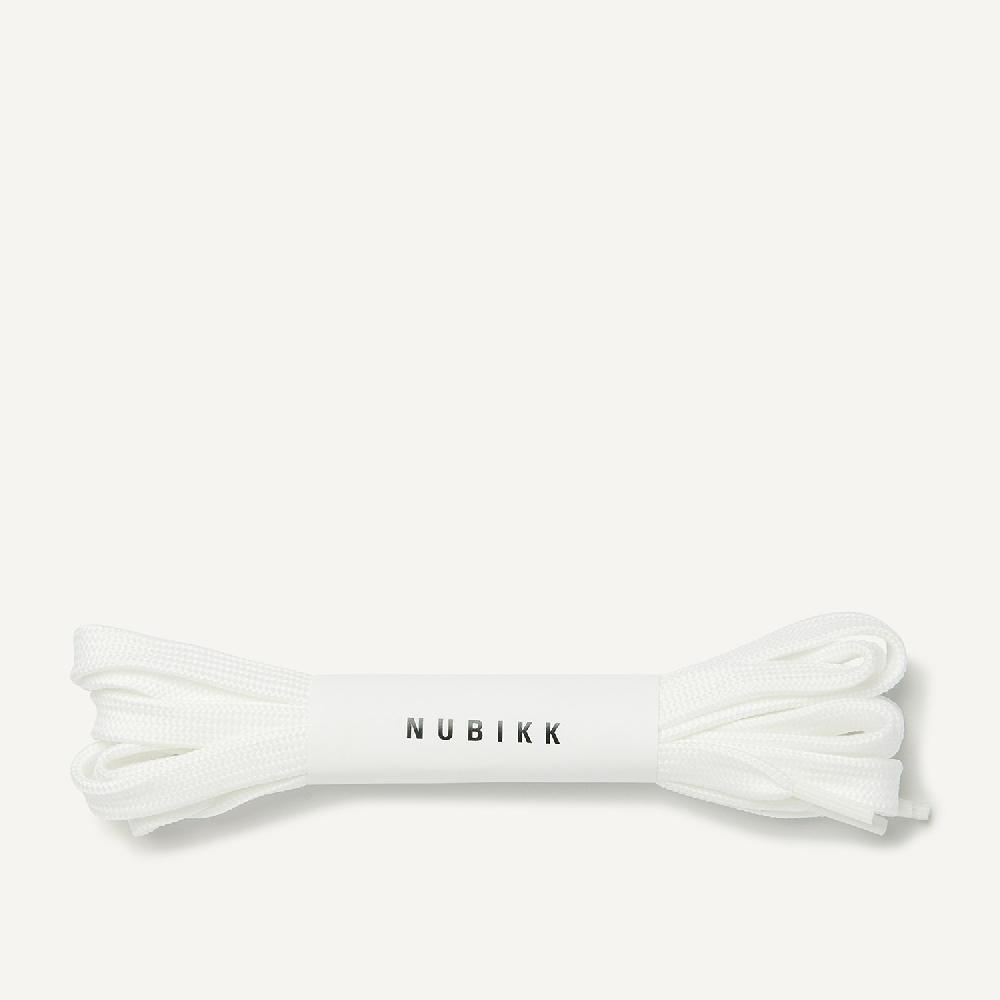 nubikk Witte Veters Platte Witte Nylon Veters