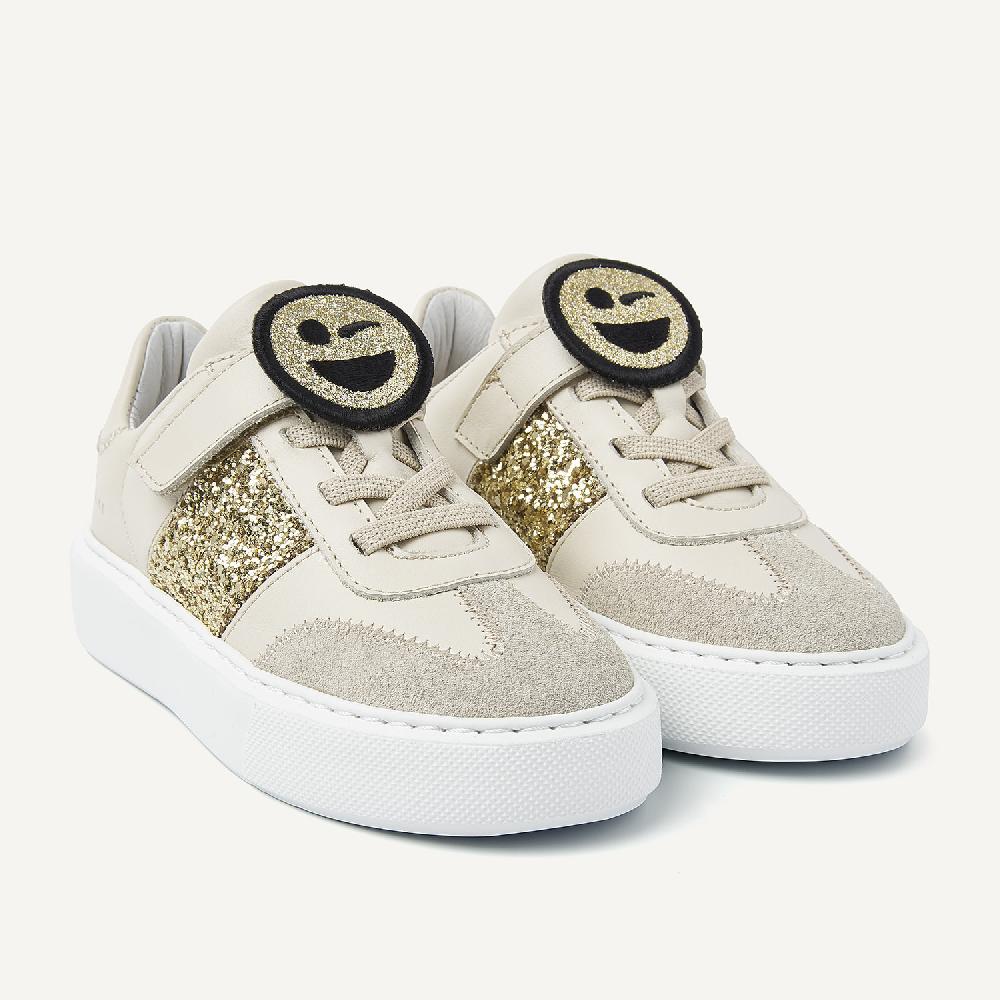 Nubikk Vince Wing K Beige Glitter Sneakers Voor Kids