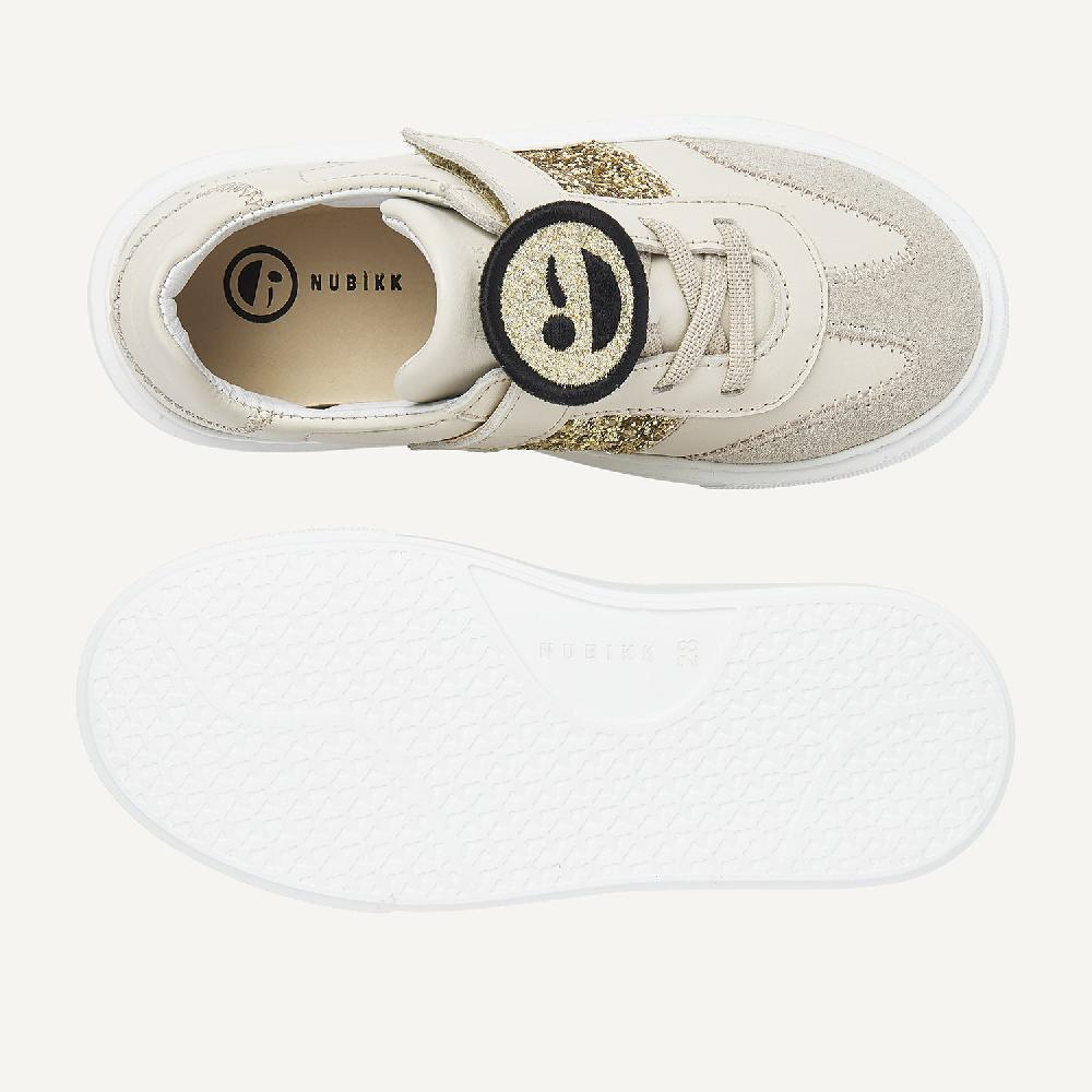 Nubikk Vince Wing K Beige Glitter Sneakers Voor Kids