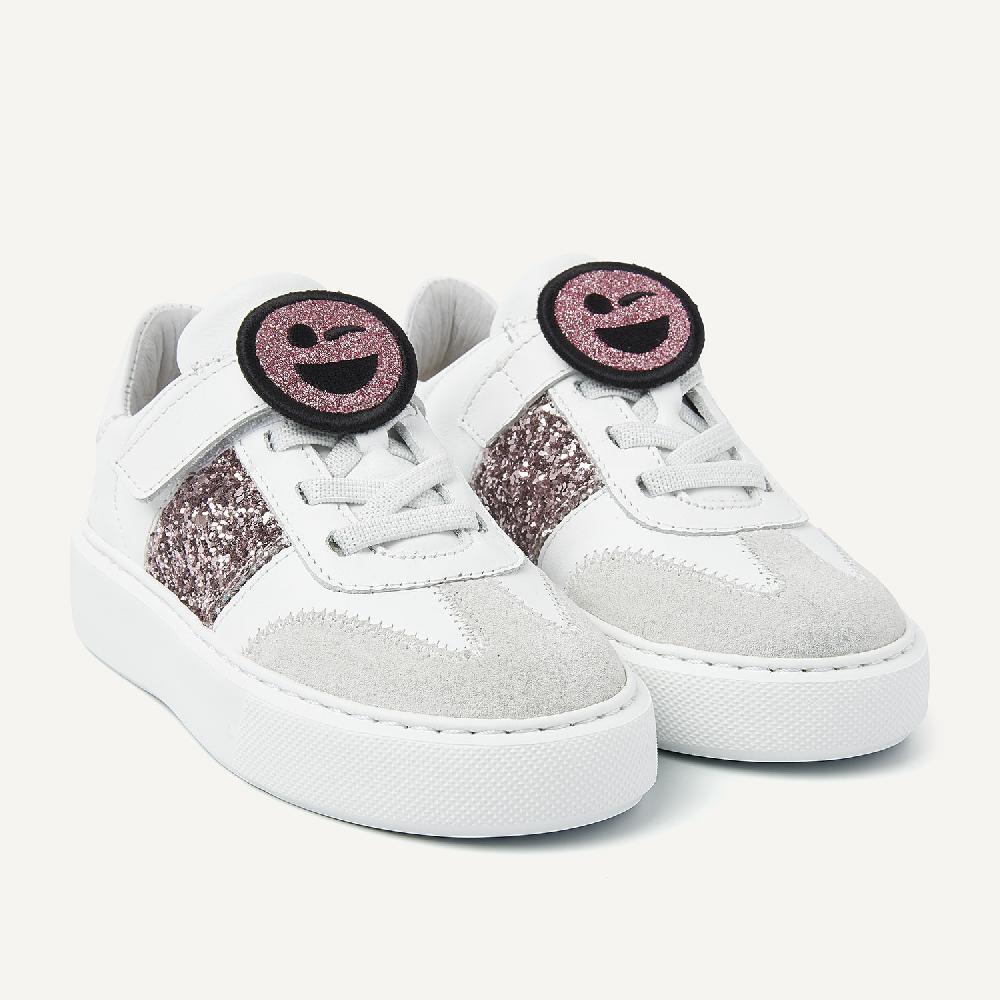 Nubikk Vince Wing K Witte Glitter Sneakers Voor Kids