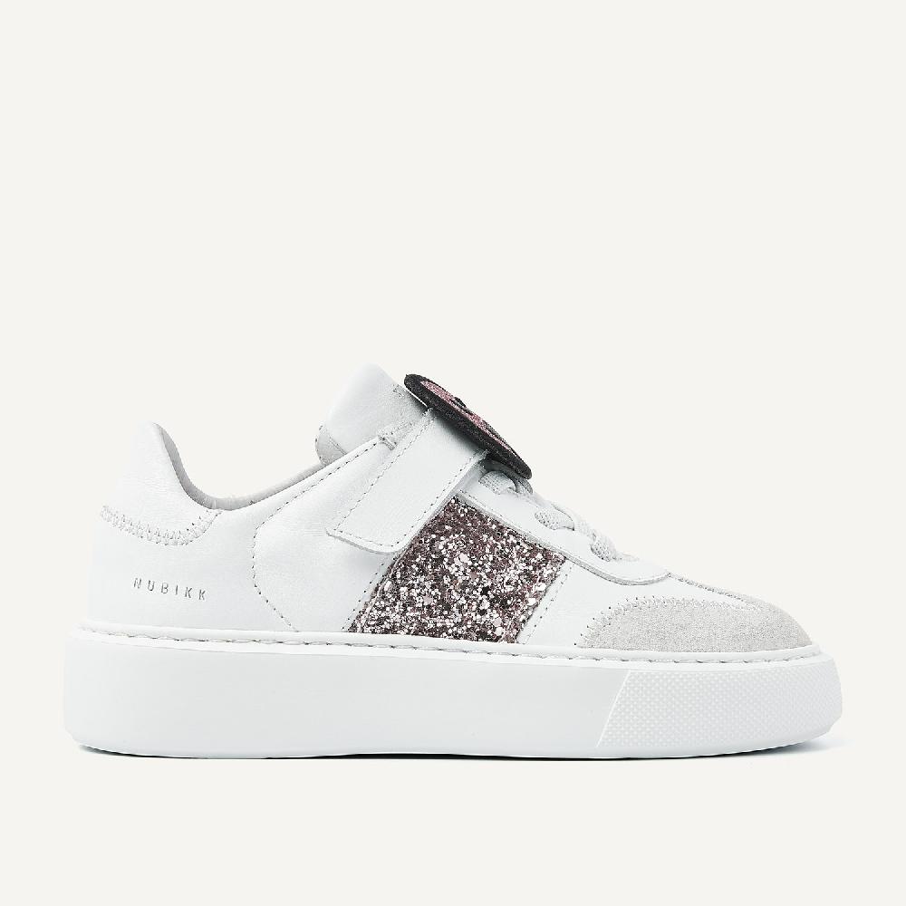 nubikk Vince Wing K Witte Glitter Sneakers voor Kids