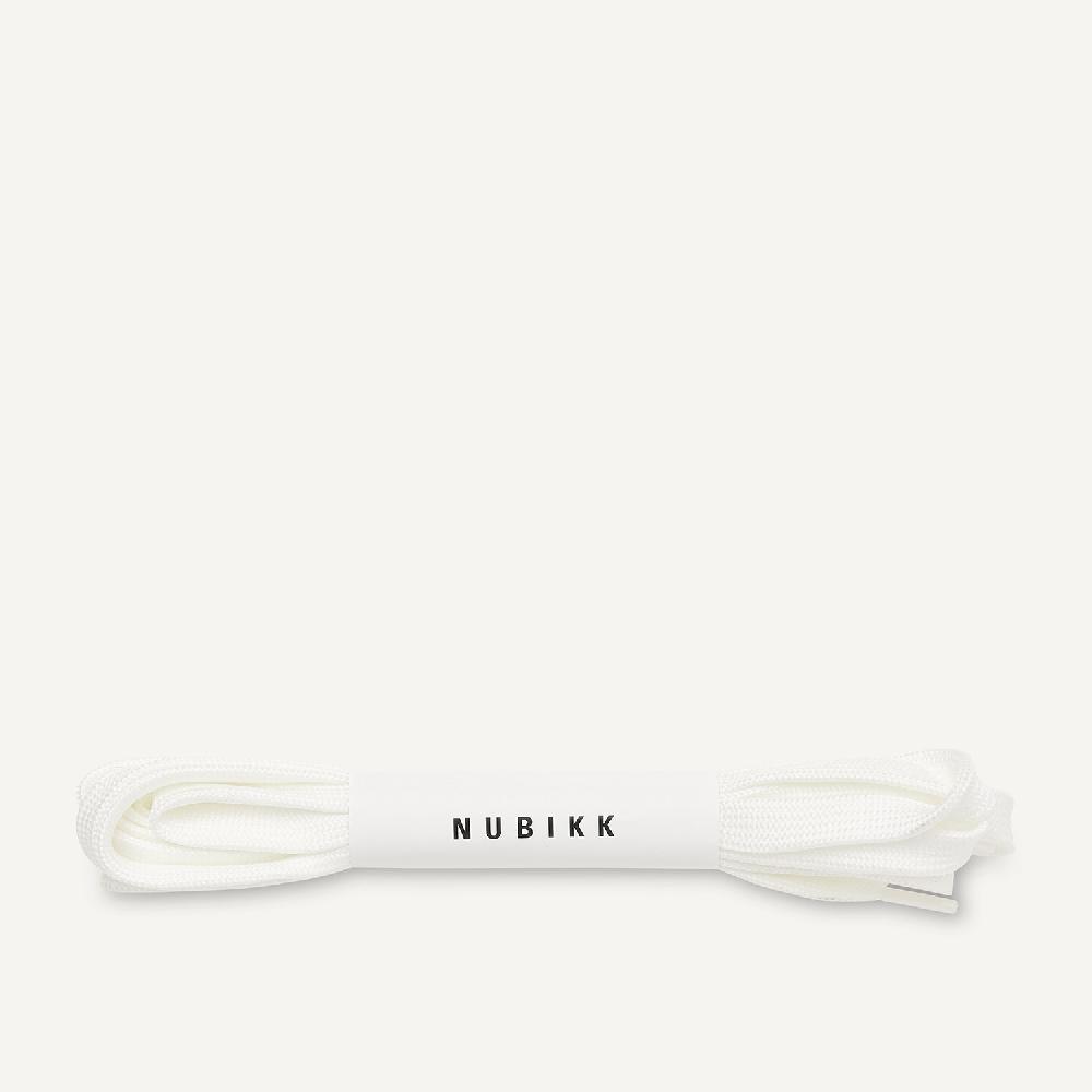 nubikk Witte Veters Platte Dikke Witte Nylon Veters