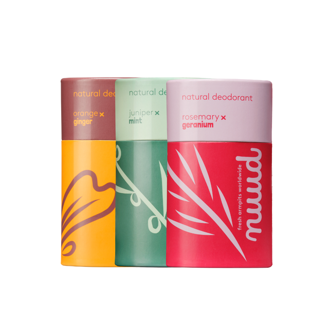 nuud care Jeneverbes x Munt & Rozemarijn x Geranium & Sinaasappel x Gember