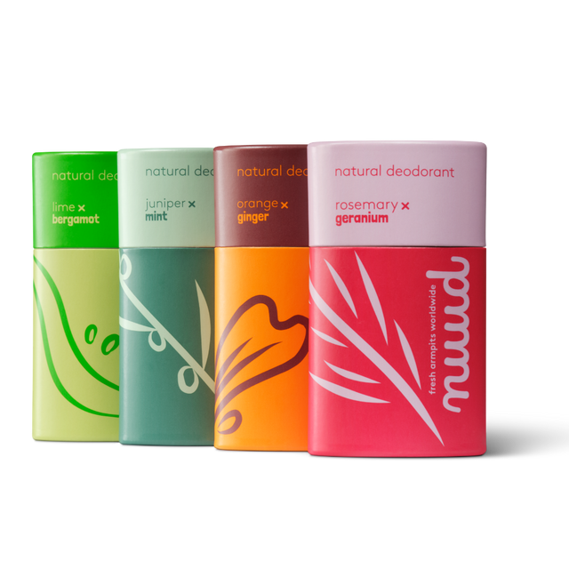 nuud care Limoen x Bergamot & Rozemarijn x Geranium & Jeneverbes x Munt & Sinaasappel x Gember