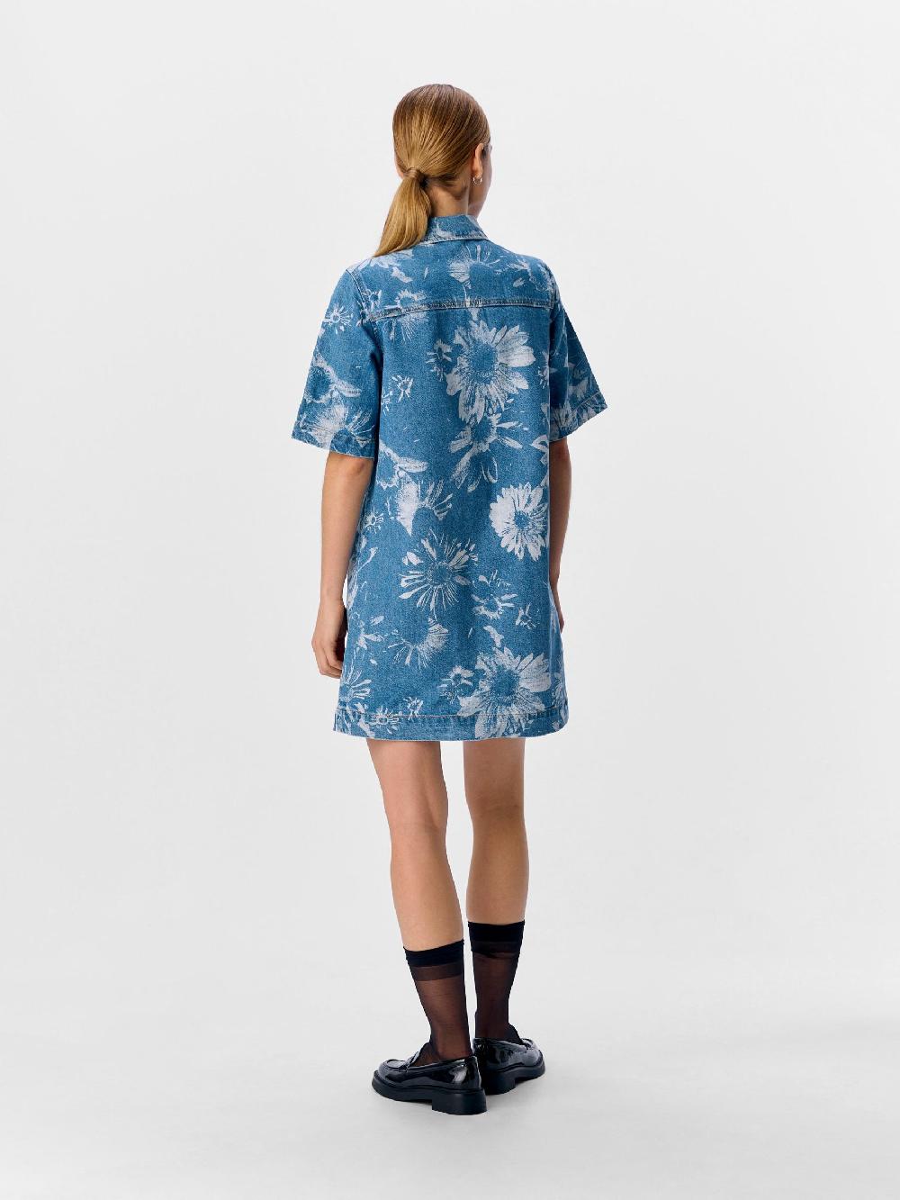 Object Petite BEDRUKT DENIM JURK