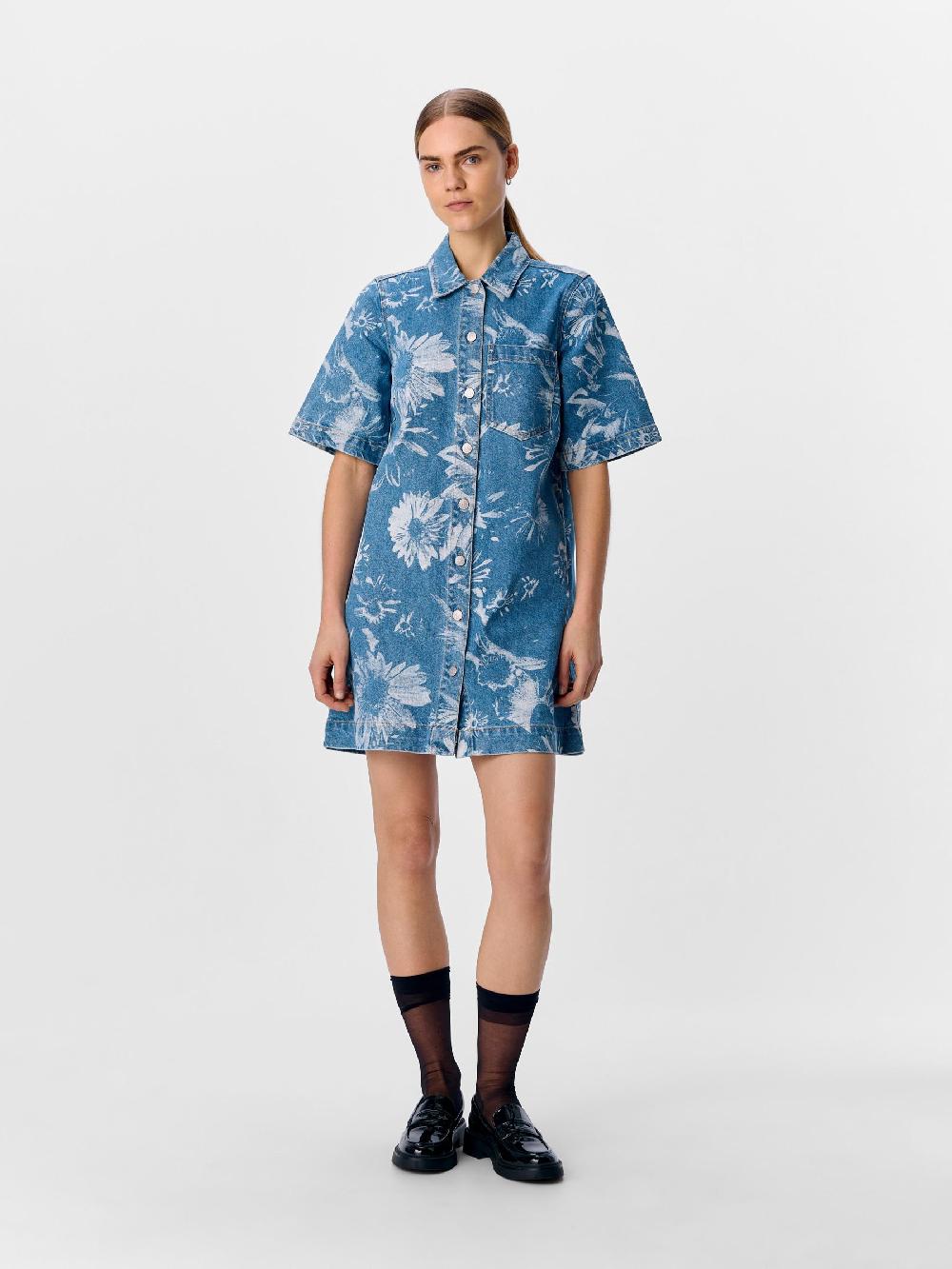 Object Petite BEDRUKT DENIM JURK