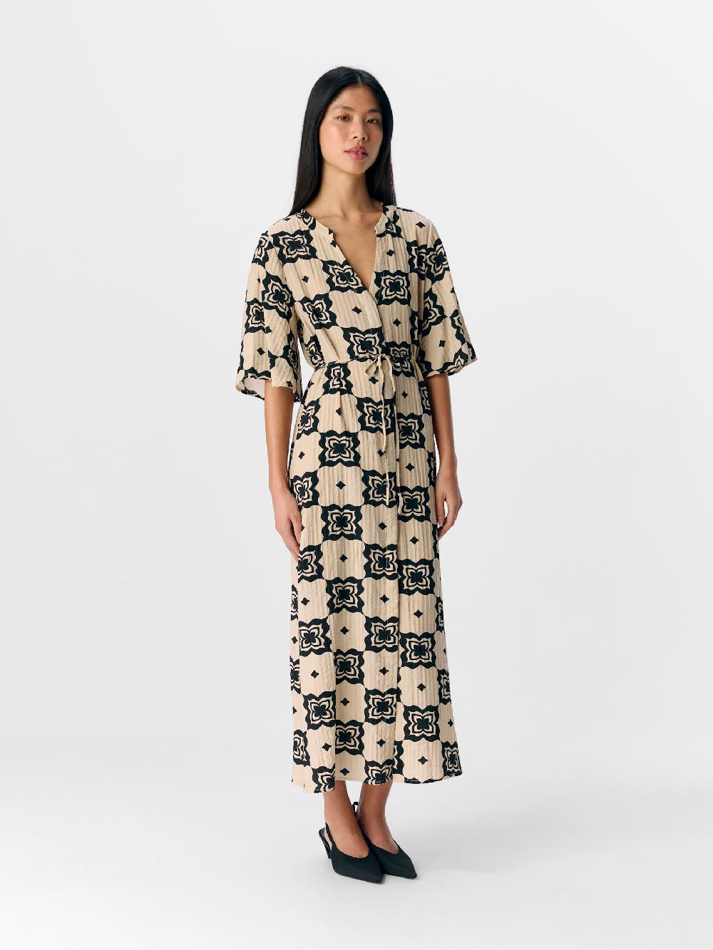 Object Petite BEDRUKT MIDI JURK