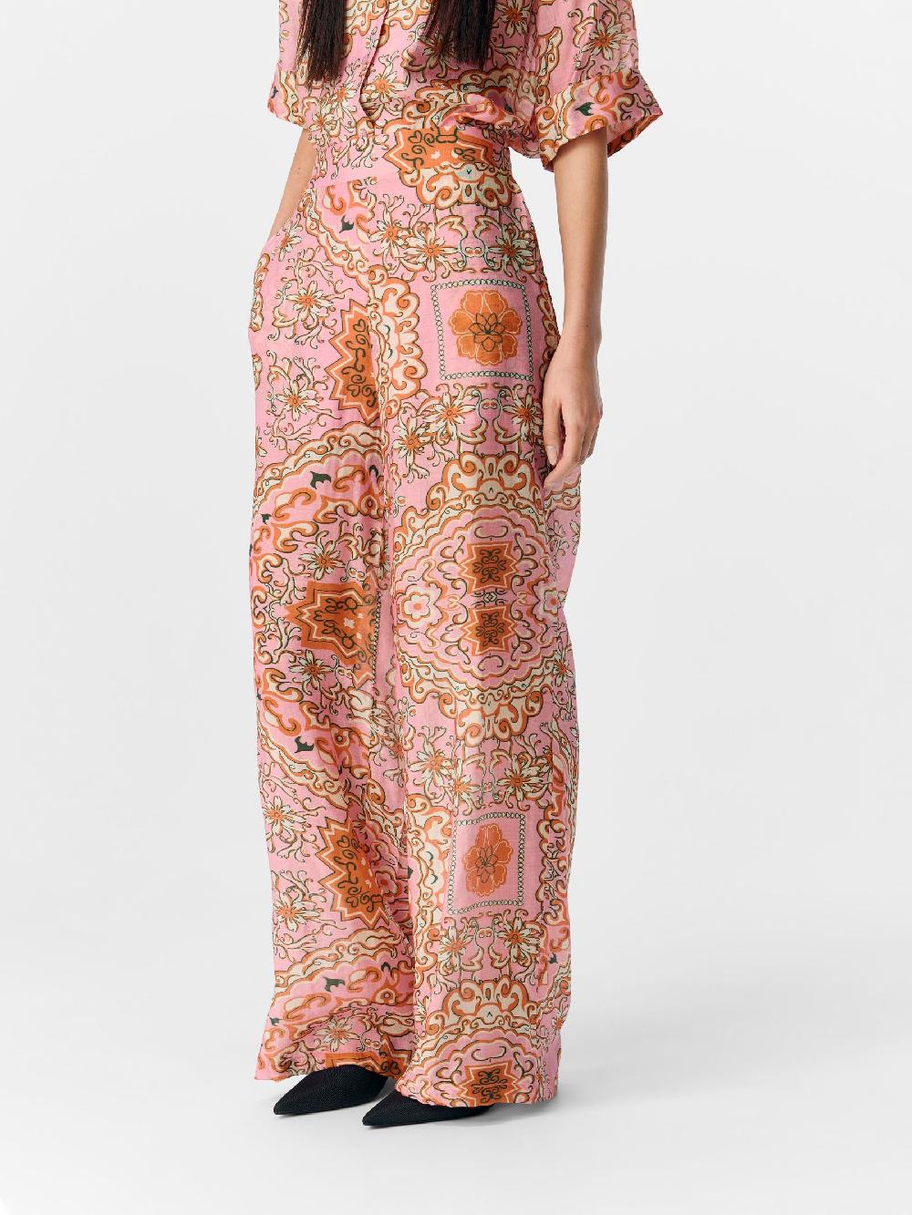 Object Petite BEDRUKT WIDE LEG BROEK