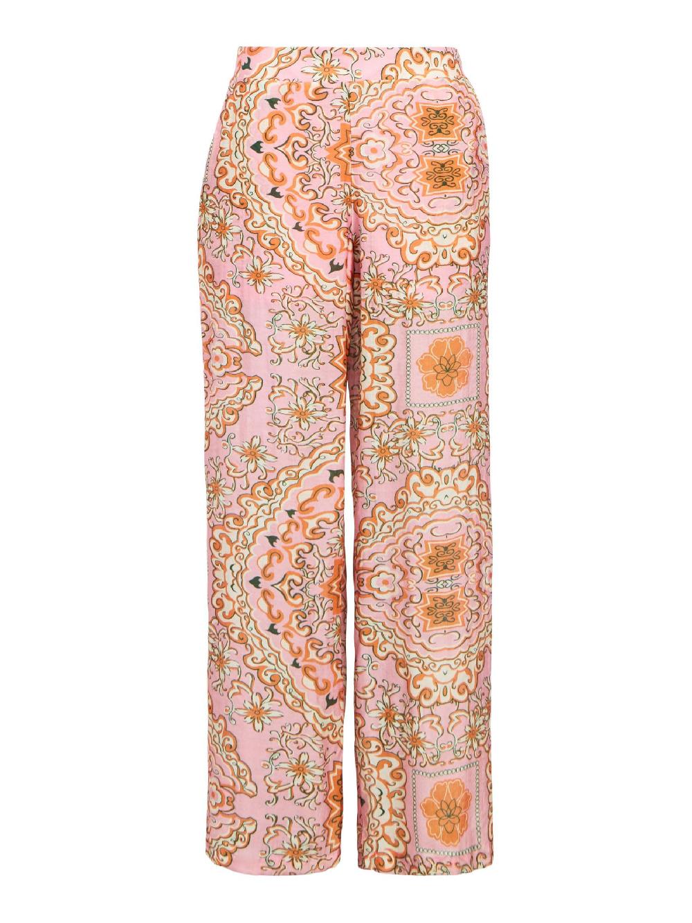 object petite BEDRUKT WIDE LEG BROEK