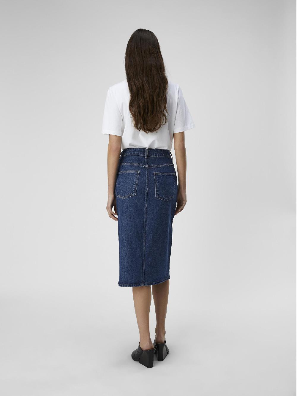 Object Petite DENIM MIDDELLANGE ROK
