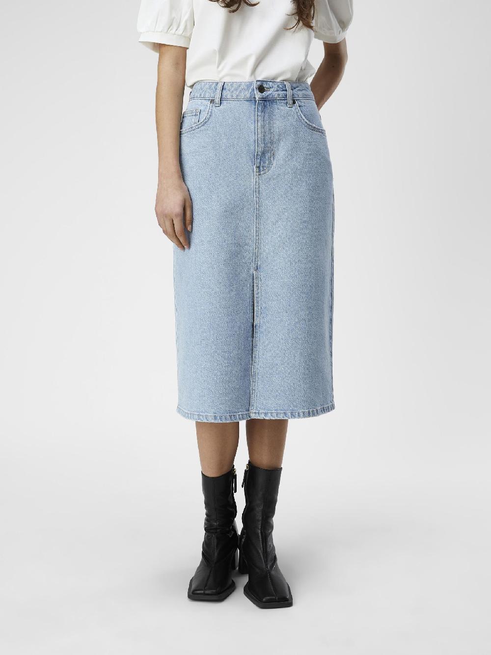 Object Petite DENIM MIDDELLANGE ROK