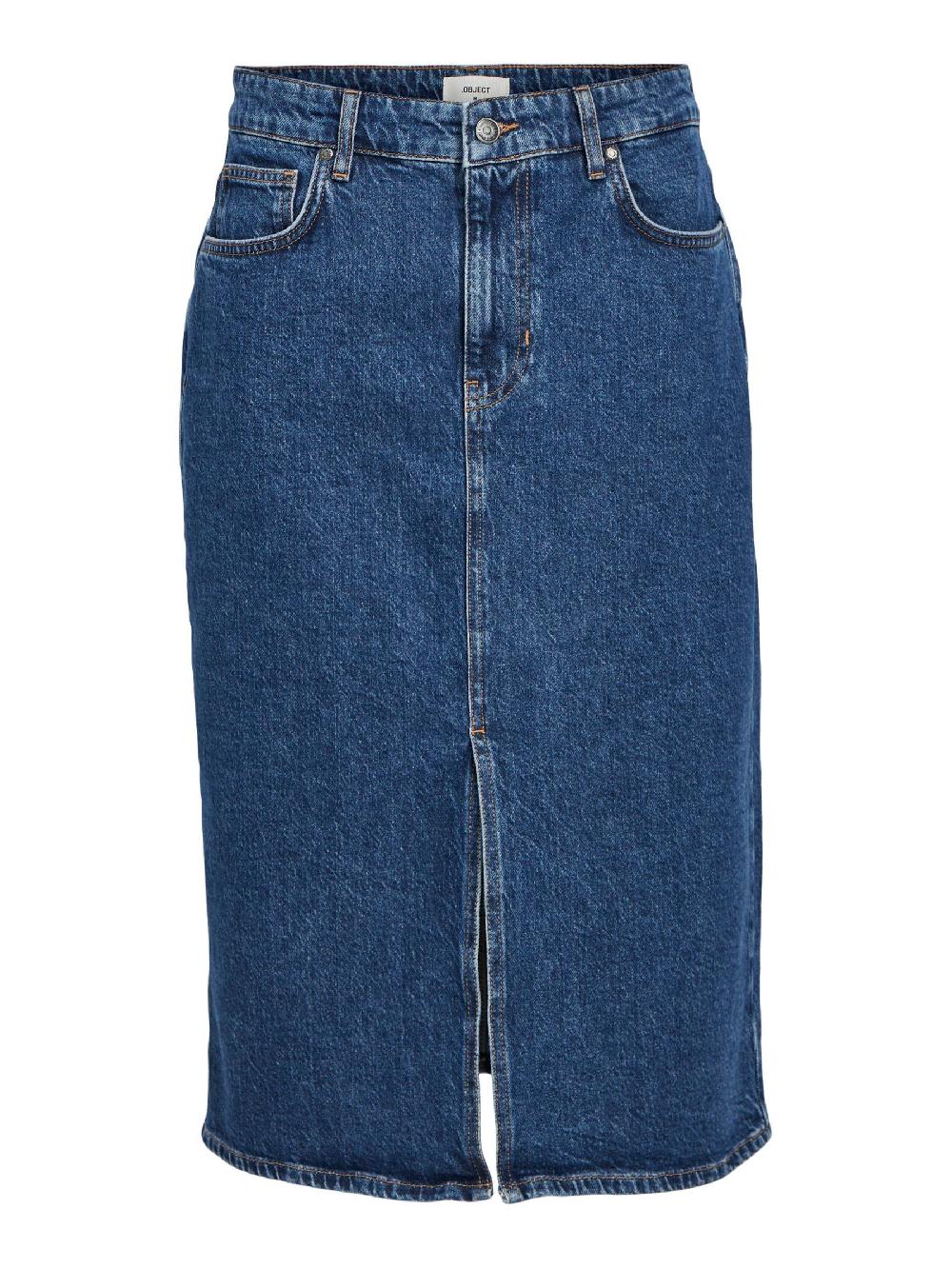 object petite DENIM MIDDELLANGE ROK