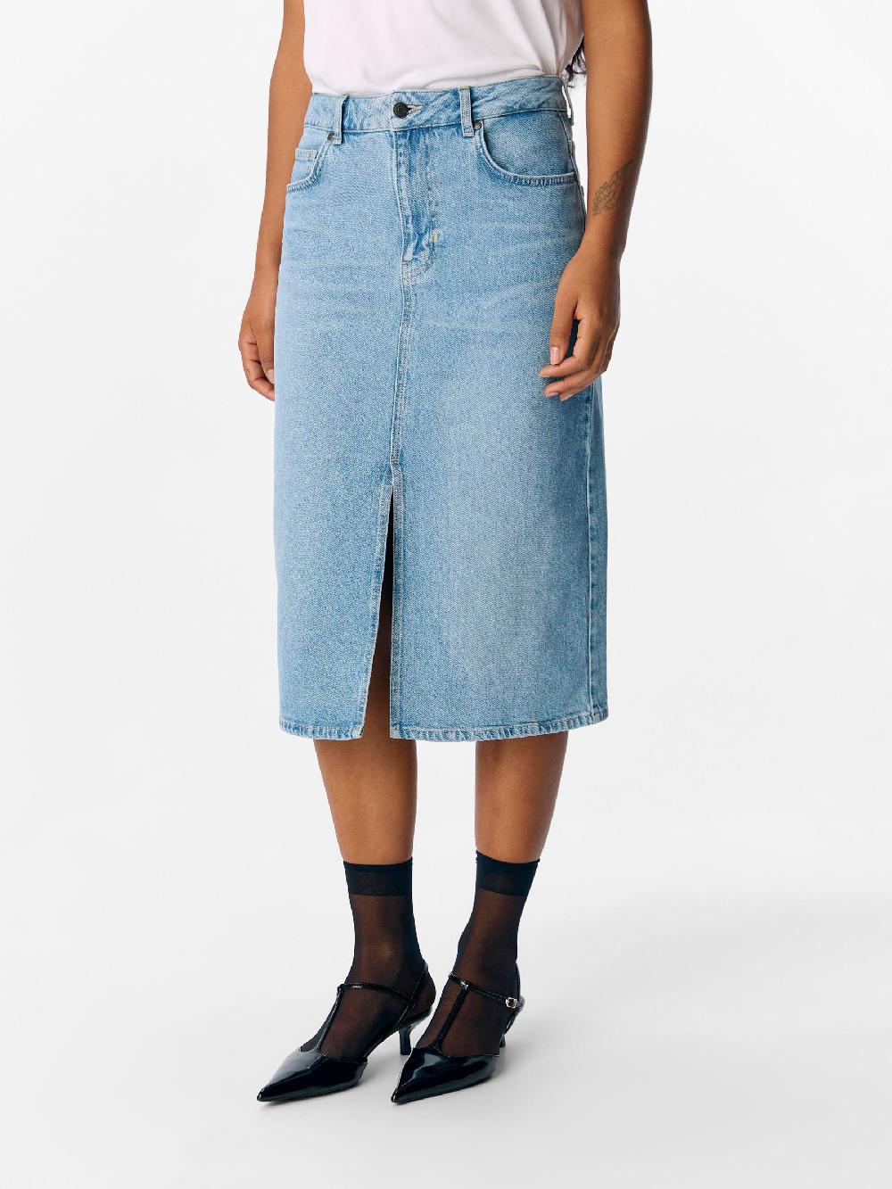 Object Petite DENIM MIDDELLANGE ROK