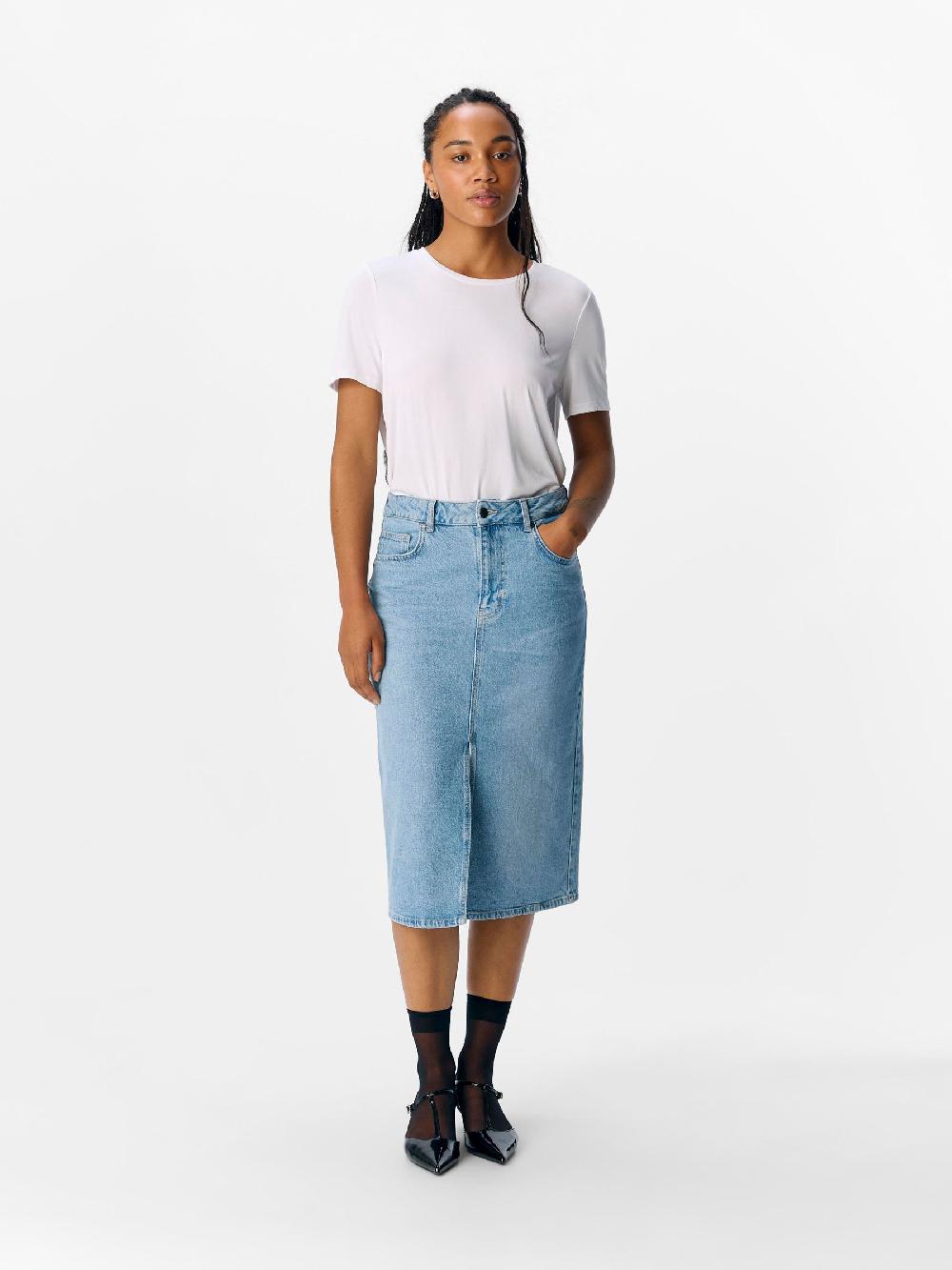 Object Petite DENIM MIDDELLANGE ROK