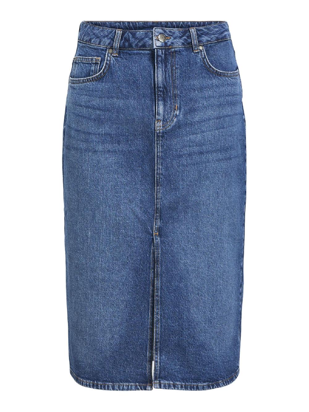 object petite DENIM MIDDELLANGE ROK
