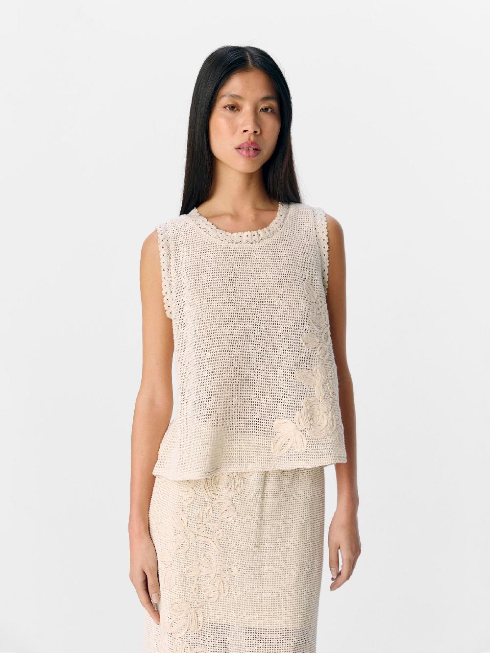 Object Petite GEBLOEMD GEBREIDE TOP