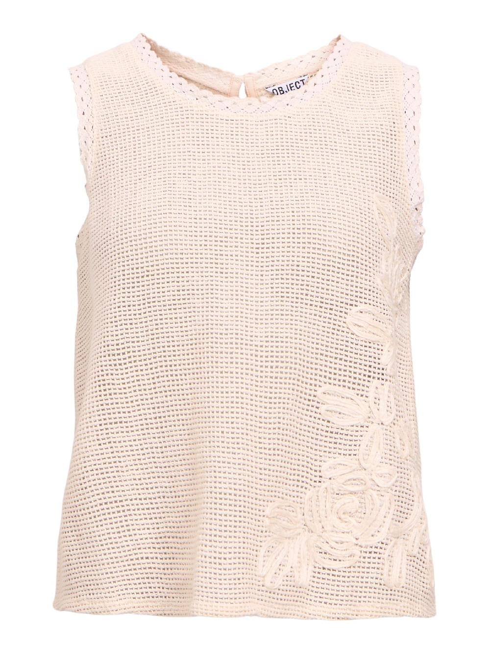 object petite GEBLOEMD GEBREIDE TOP