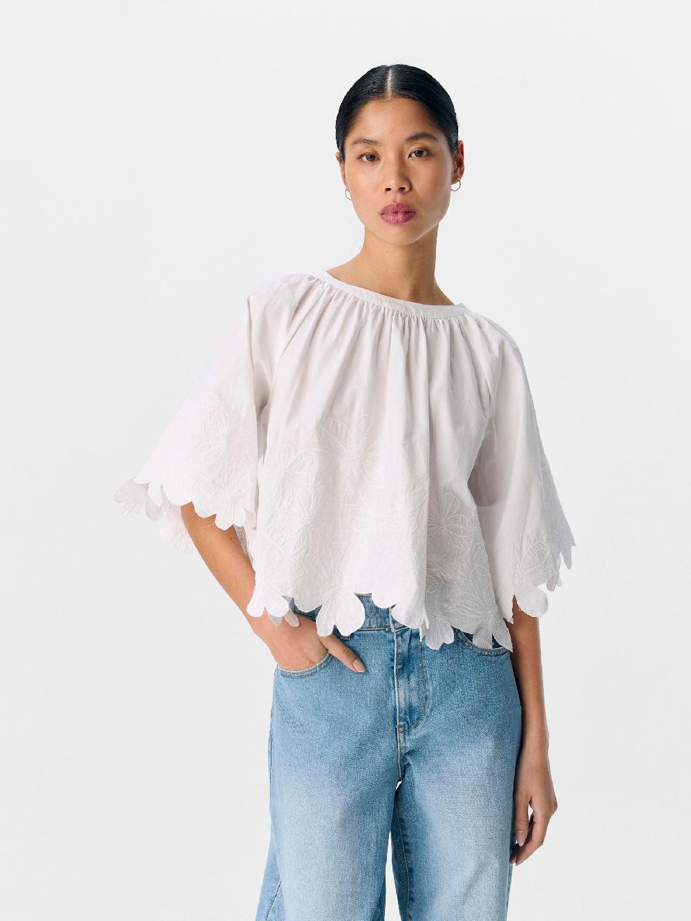 Object Petite GEBORDUURD CROP TOP