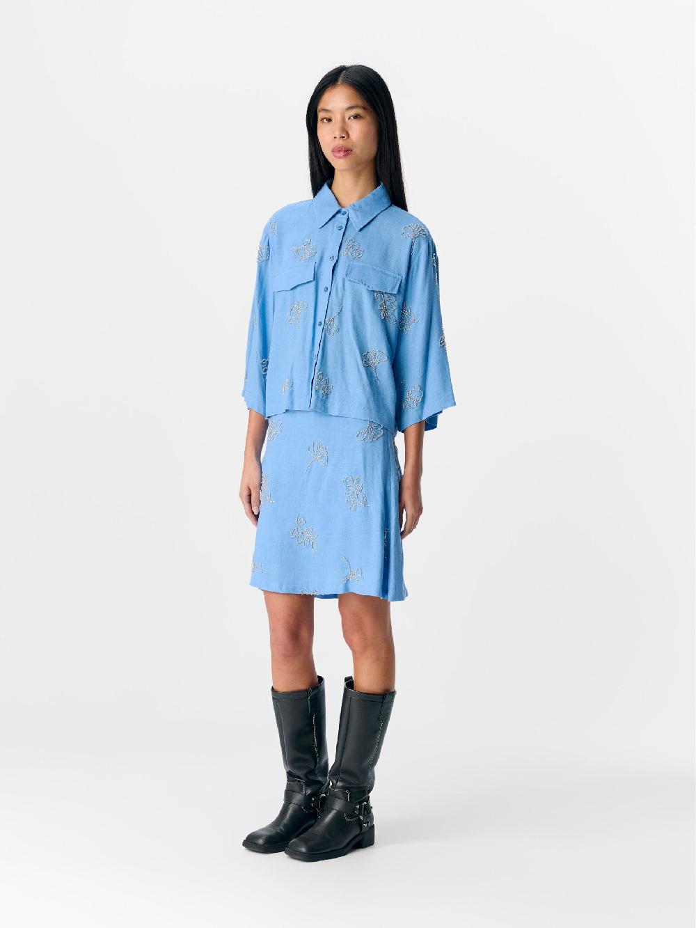 Object Petite GEBORDUURD CROPPED BLOUSE