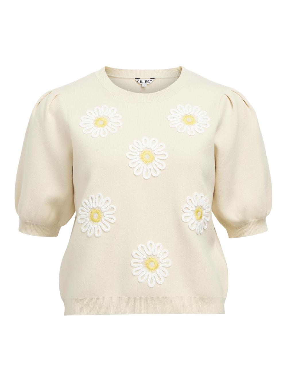 object petite GEBORDUURD GEBREIDE TOP