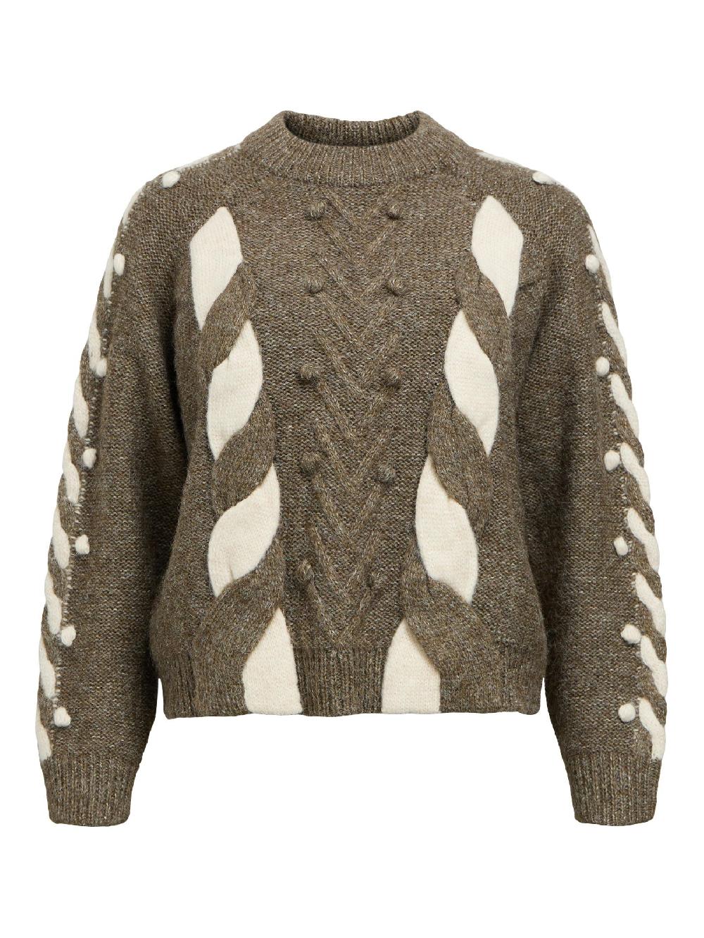 object petite GEBREIDE KABELS SWEATER