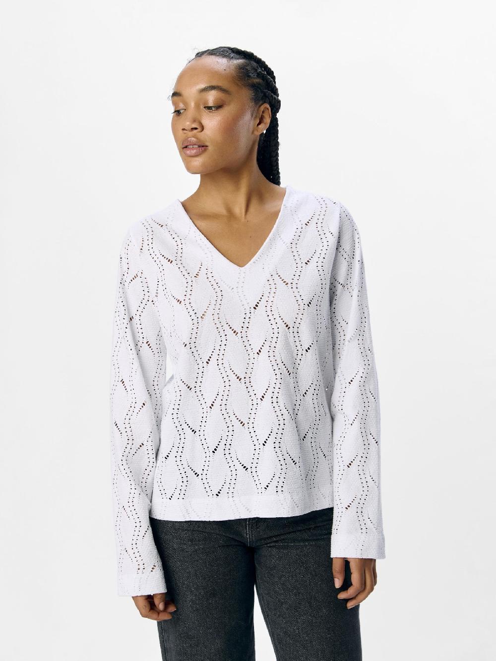 Object Petite GEDETAILLEERD TOP MET LANGE MOUWEN