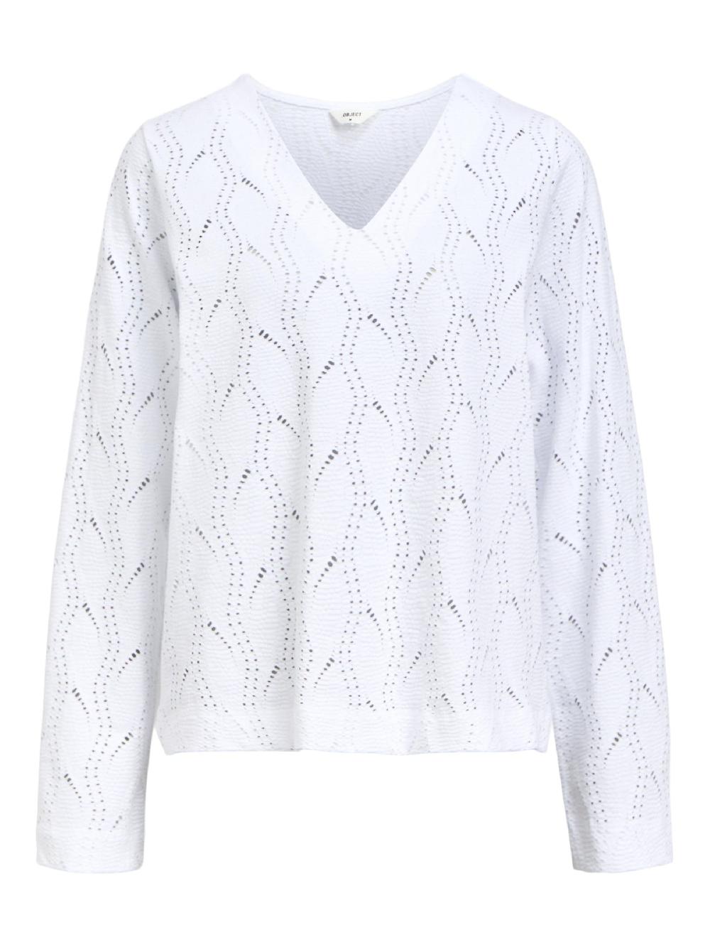 object petite GEDETAILLEERD TOP MET LANGE MOUWEN