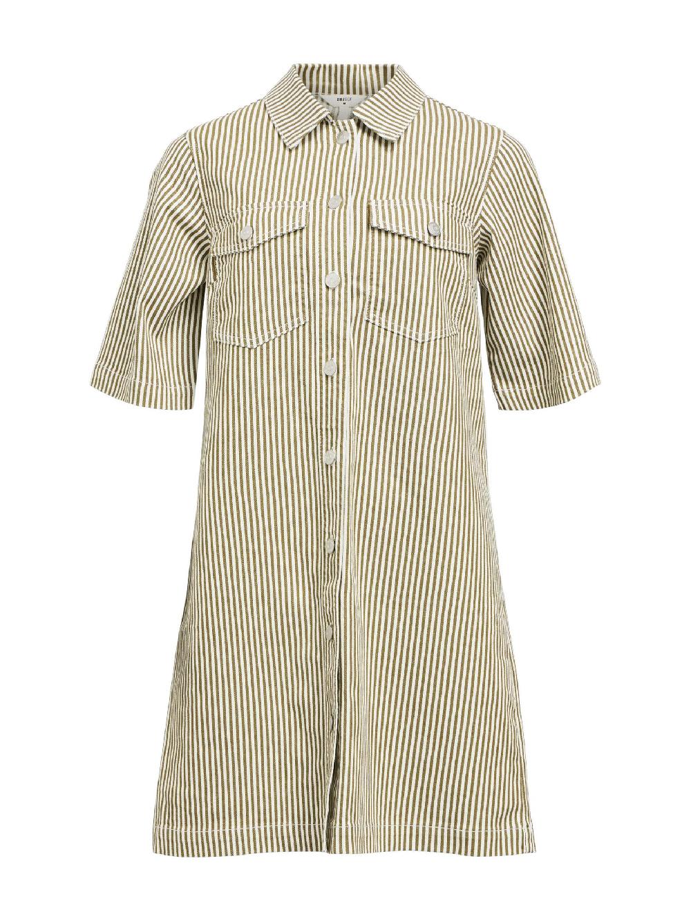 object petite GESTREEPT DENIM JURK