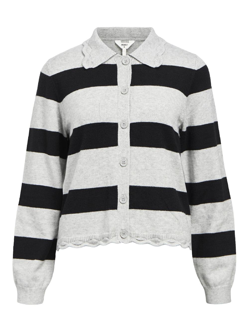 object petite GESTREEPT GEBREID VEST