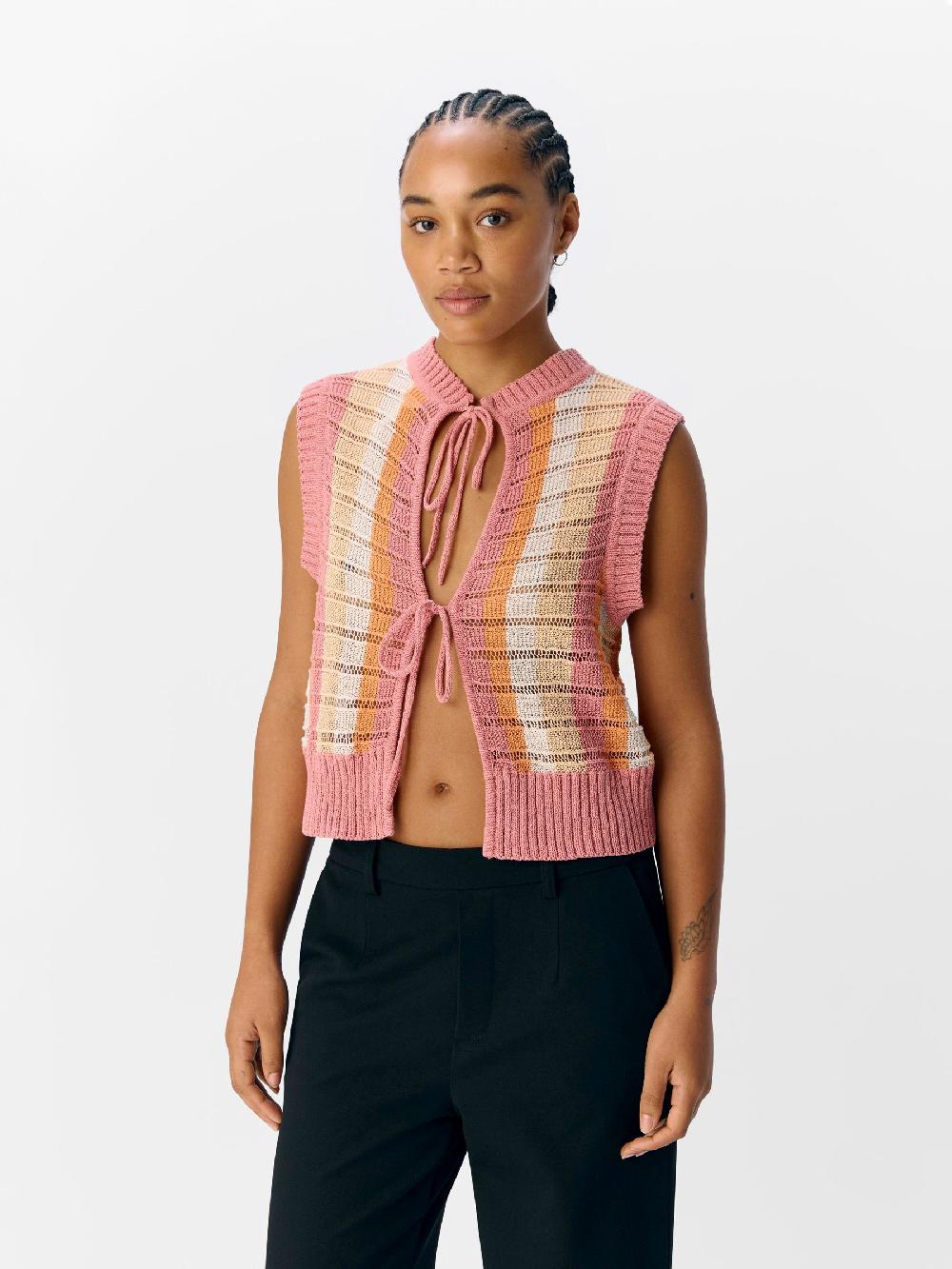 Object Petite GESTREEPT GEBREIDE TOP