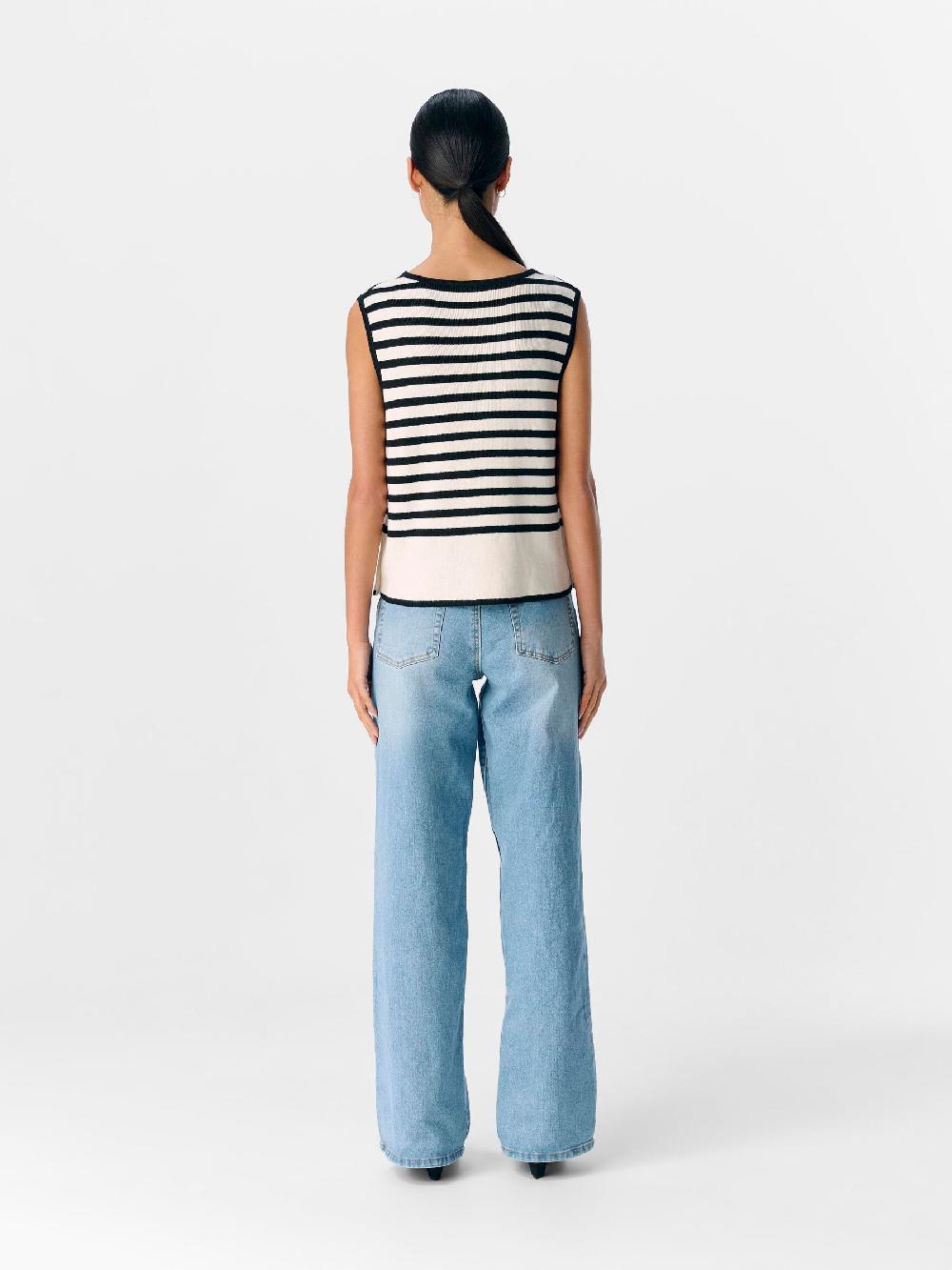 Object Petite GESTREEPT GEBREIDE TOP