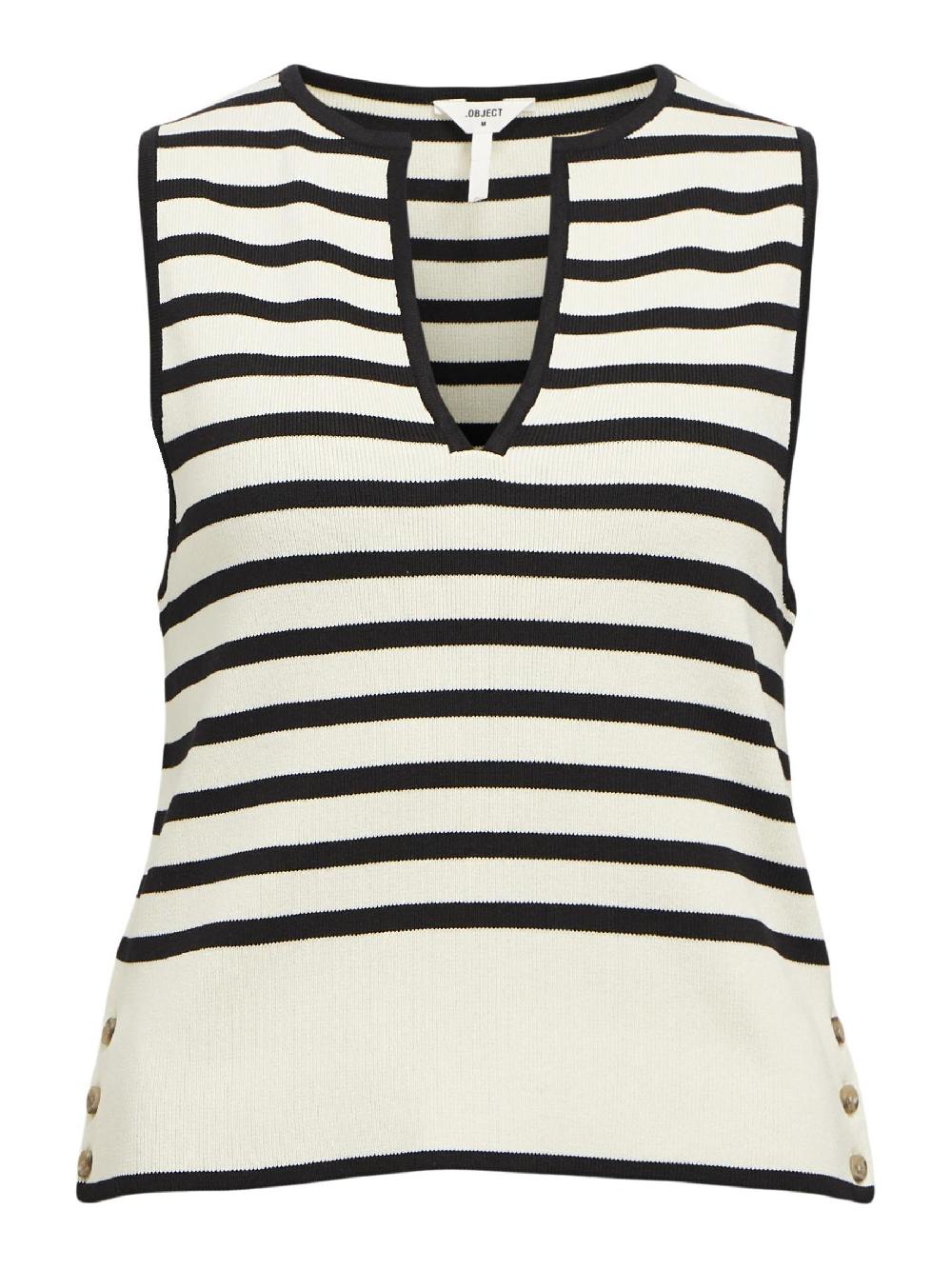 object petite GESTREEPT GEBREIDE TOP