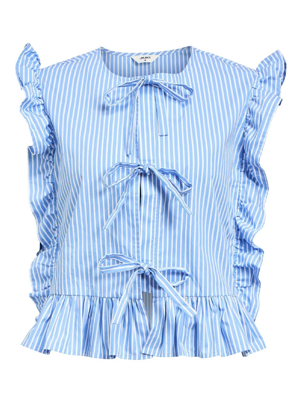 object petite GESTREEPT MOUWLOZE TOP