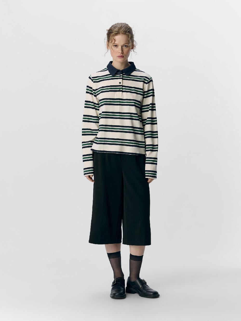 Object Petite GESTREEPT POLO MET LANGE MOUWEN