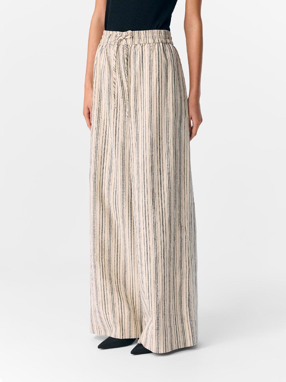 Object Petite GESTREEPT WIDE LEG BROEK