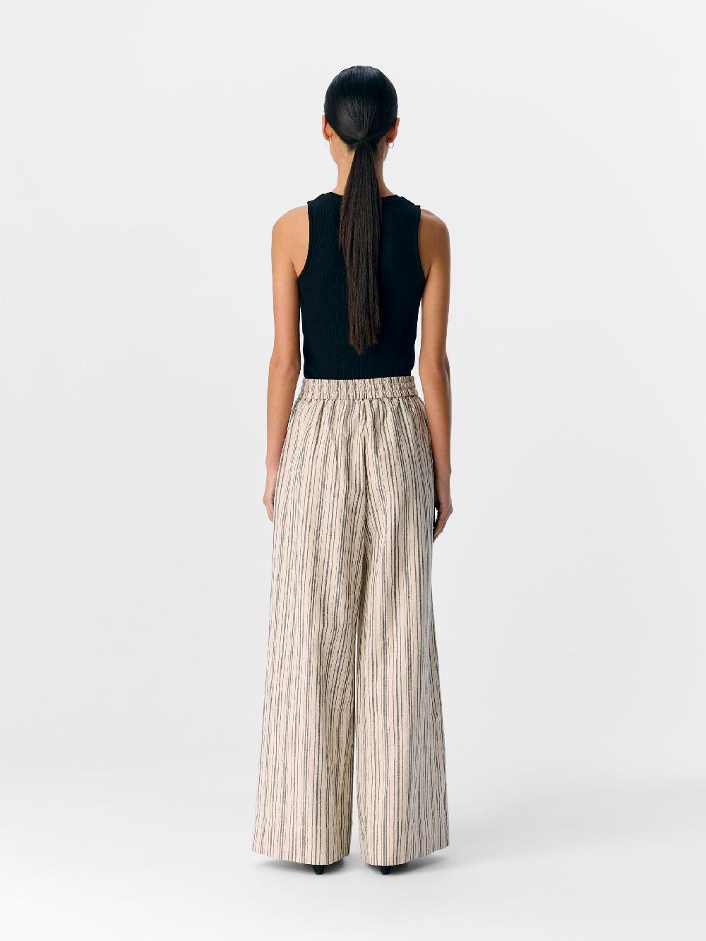 Object Petite GESTREEPT WIDE LEG BROEK