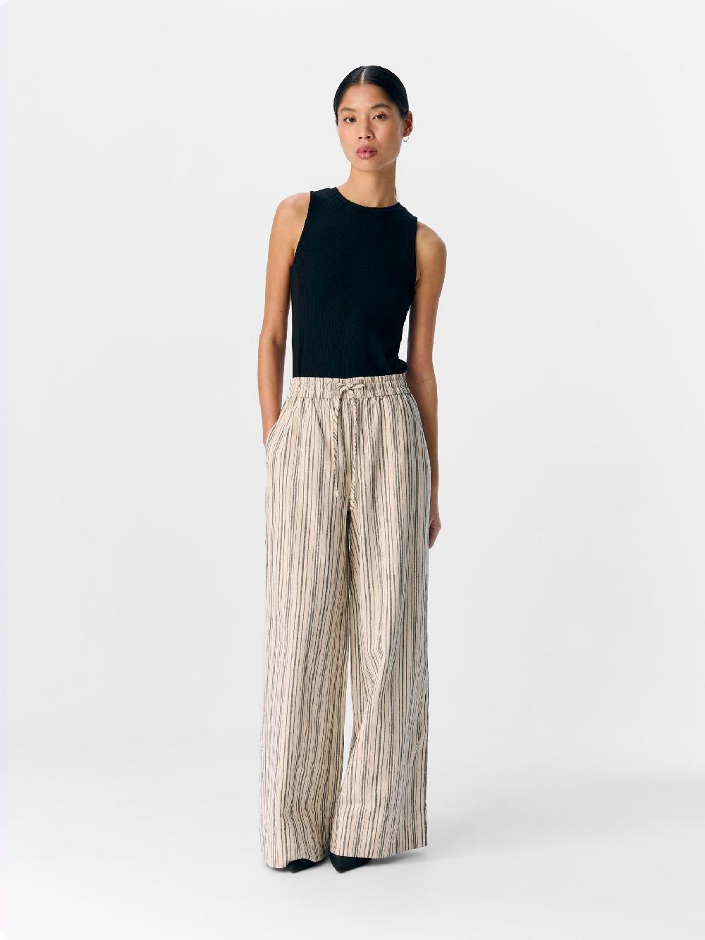 Object Petite GESTREEPT WIDE LEG BROEK