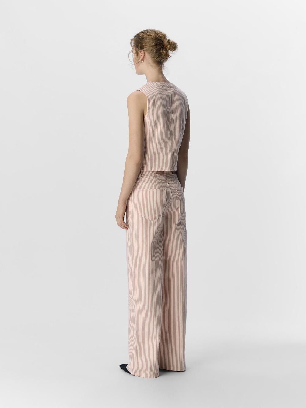 Object Petite GESTREEPT WIDE LEG JEANS