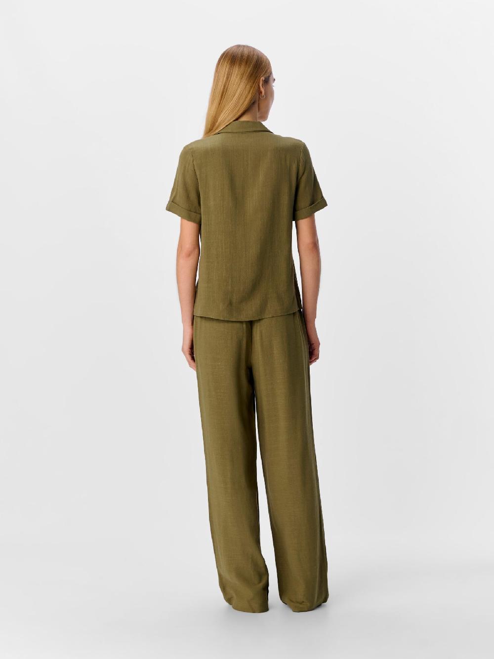 Object Petite LINNENMIX WIDE LEG BROEK