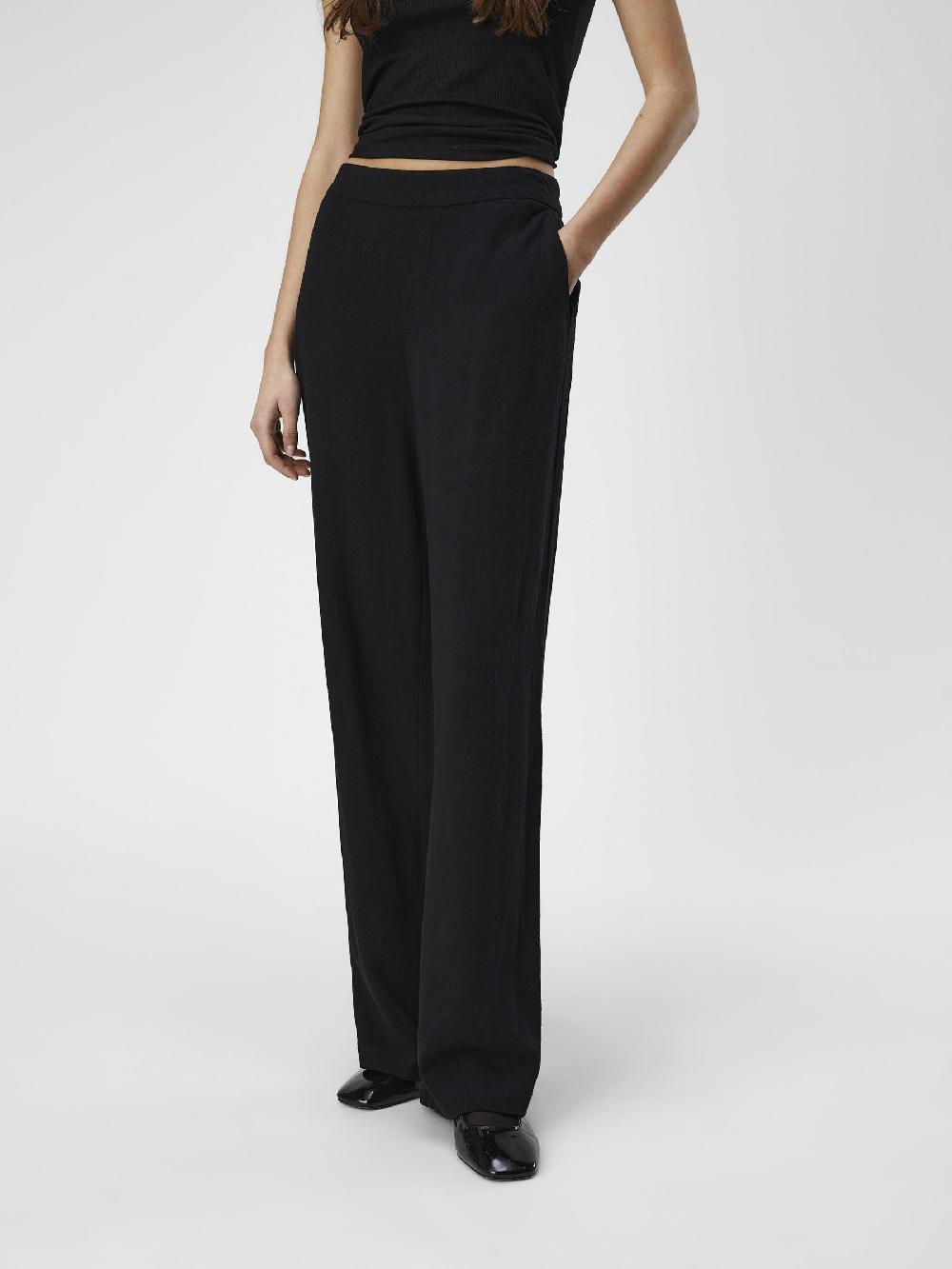Object Petite LINNENMIX WIDE LEG BROEK