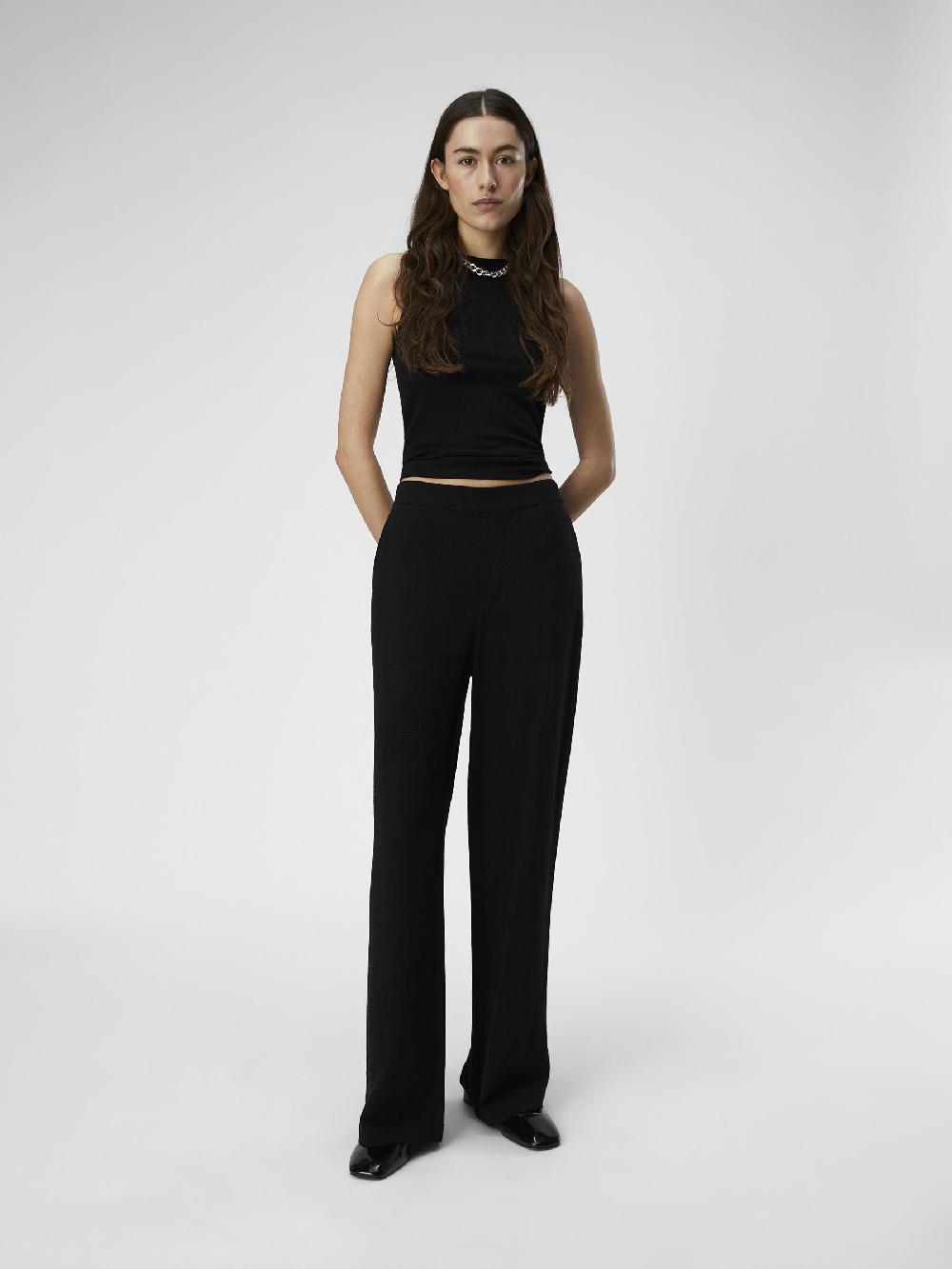 Object Petite LINNENMIX WIDE LEG BROEK