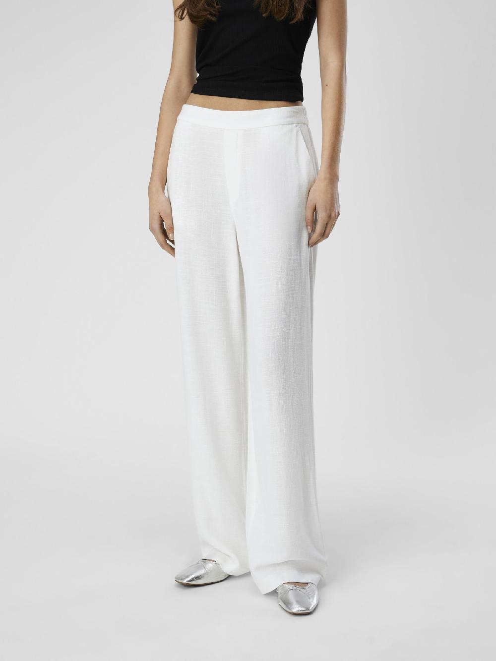 Object Petite LINNENMIX WIDE LEG BROEK