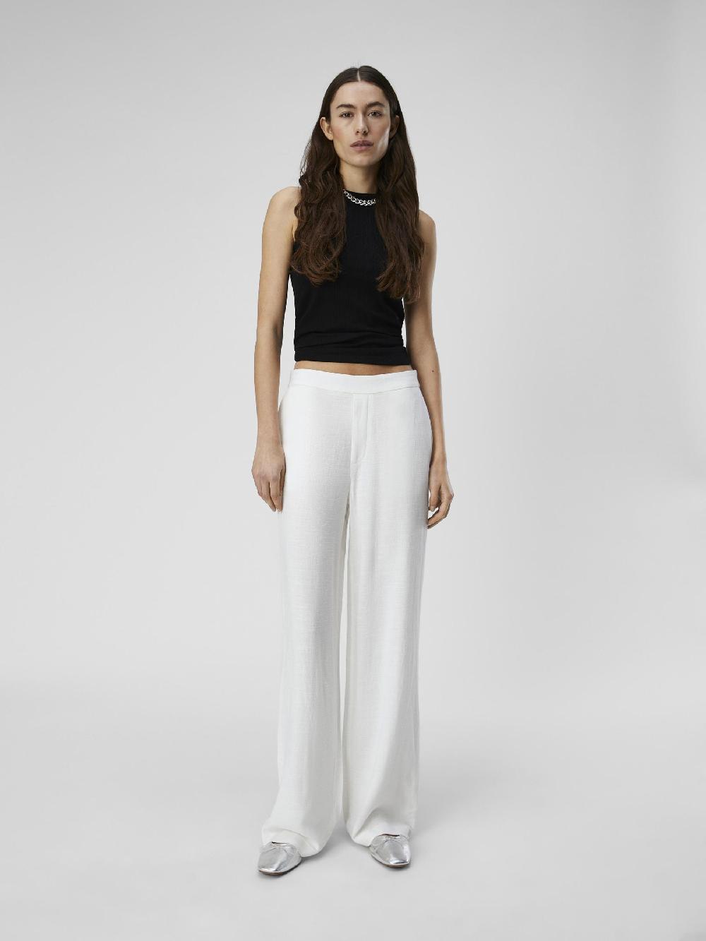 Object Petite LINNENMIX WIDE LEG BROEK