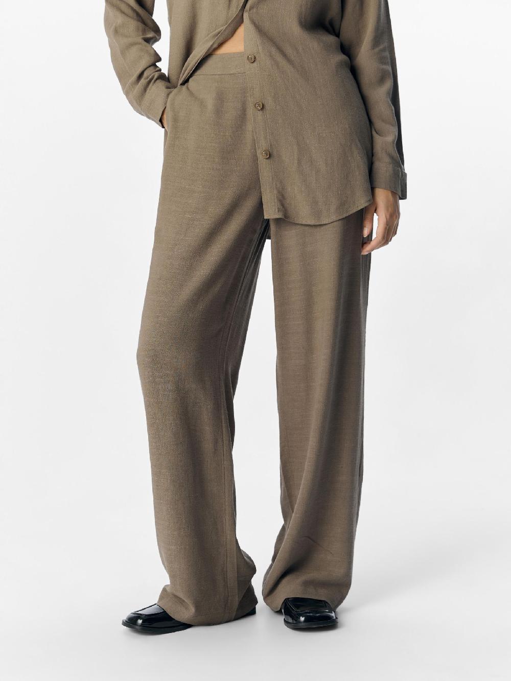 Object Petite LINNENMIX WIDE LEG BROEK